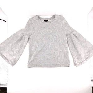 Banana Republic Women’s Gray Grey Bell Sleeve Soft Pullover Sweatshirt Sz Small